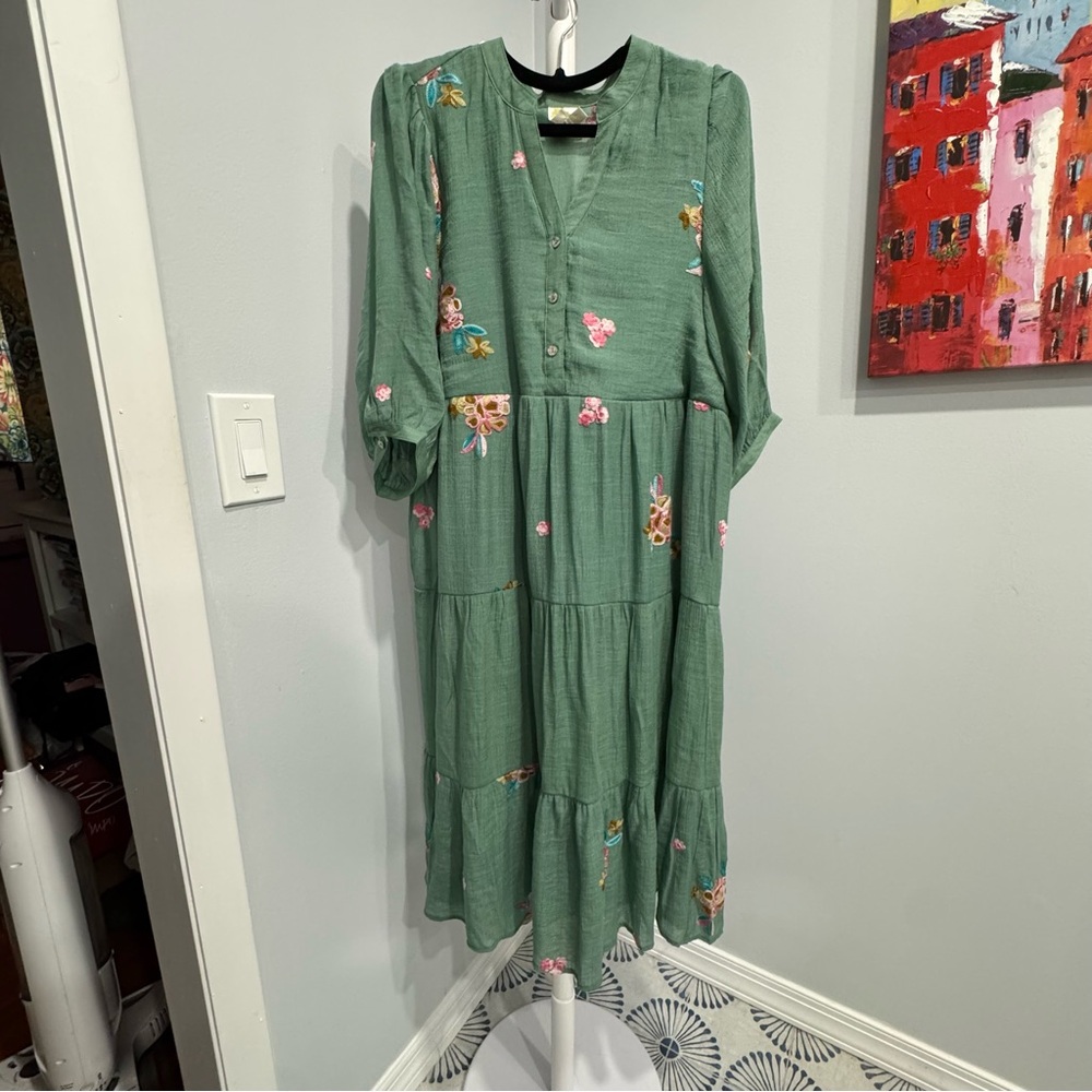 Fig & Flower Embroidered Dress